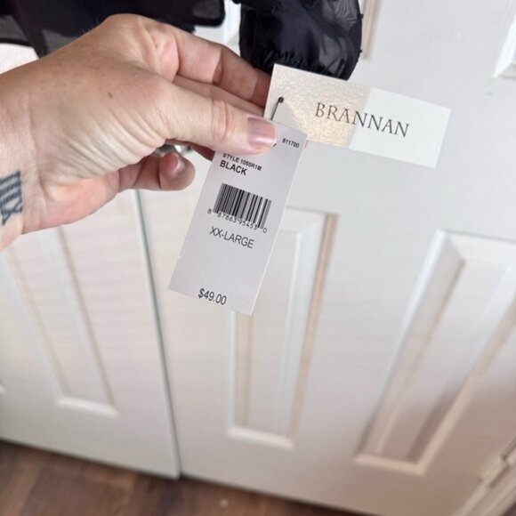 NWT Brannon Women’s Black Long Sleeve Sheer Chiffon Blouse Size XXL - Picture 6 of 11